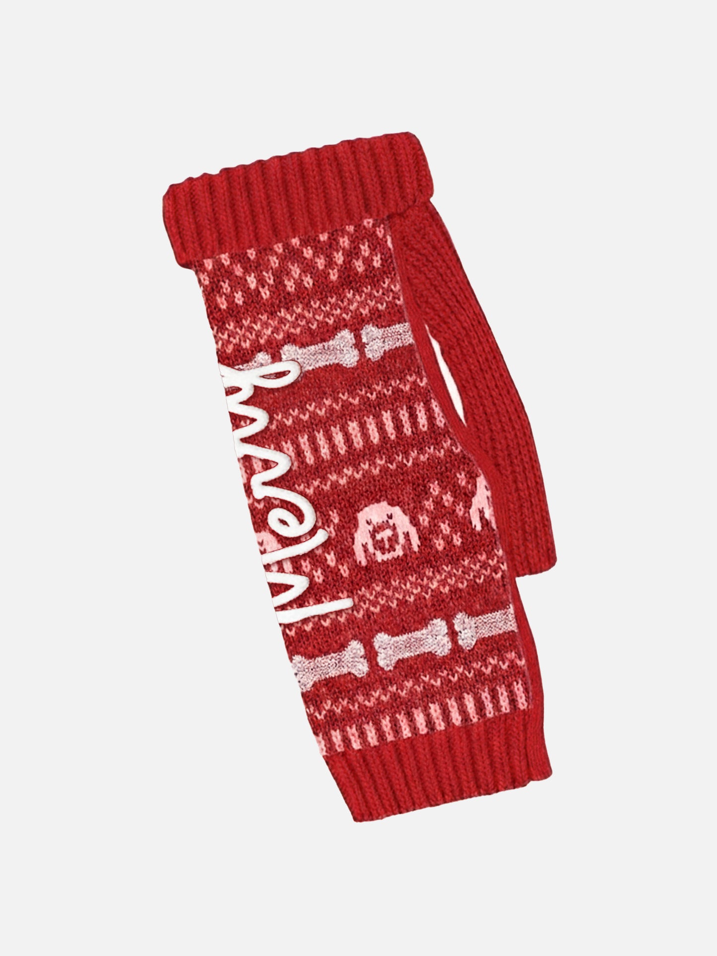 Dog sweater with  Merry embroidery