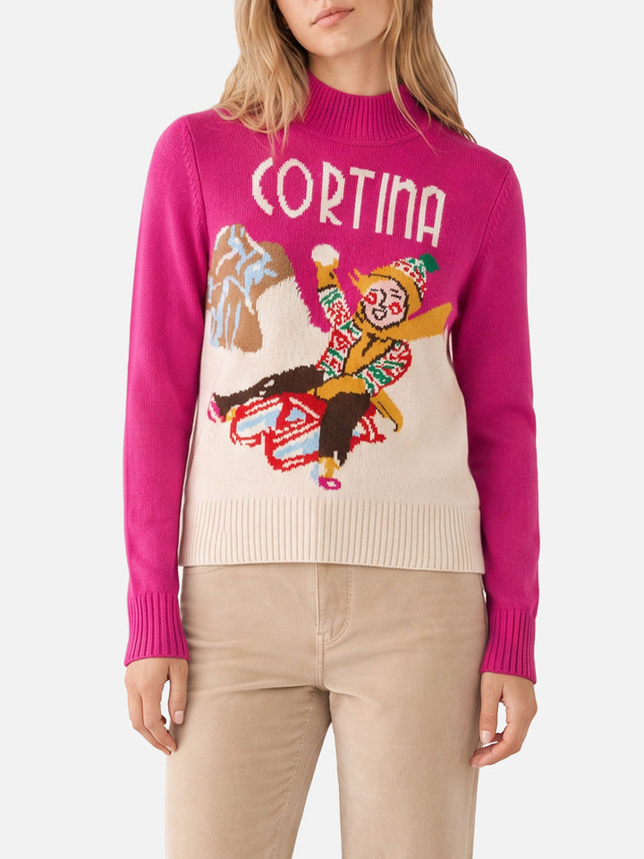 Jersey Peak fucsia con estampado Cortina 