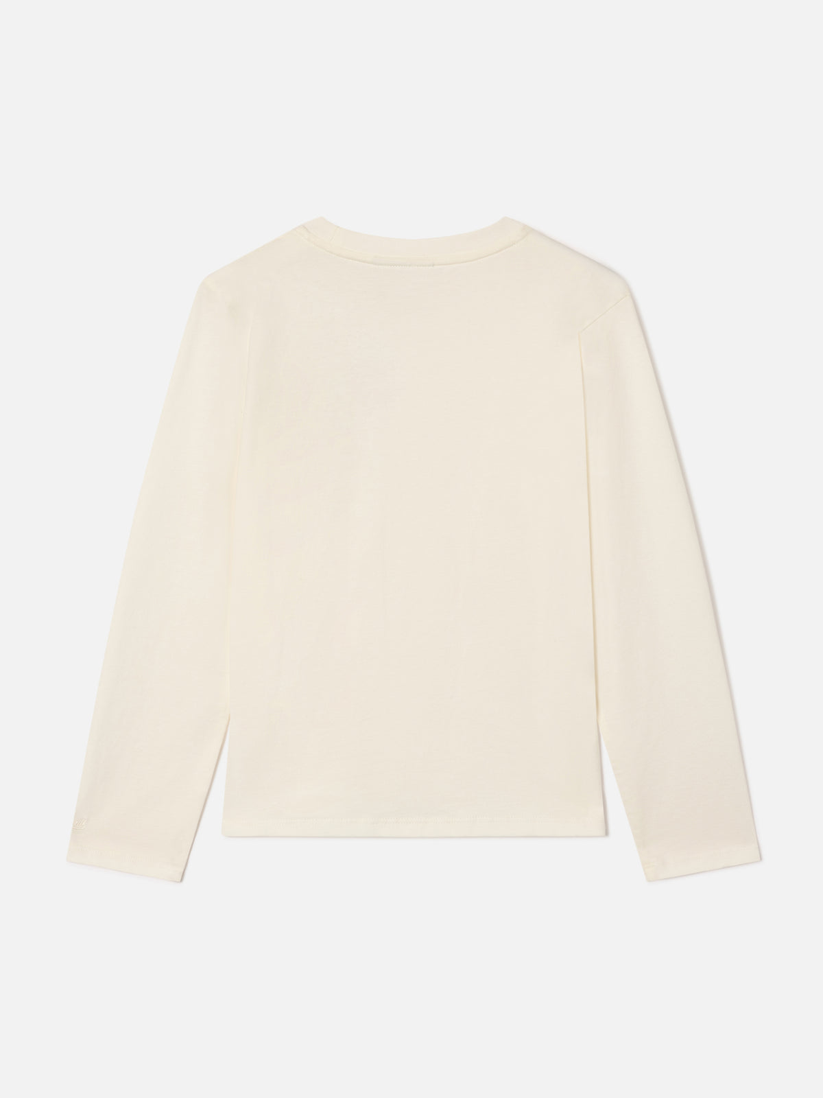 Cream Penny cotton long sleeve t-shirt with Miss Sono Stancata embroidery