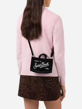 Mini-Handytasche aus schwarzem Samt