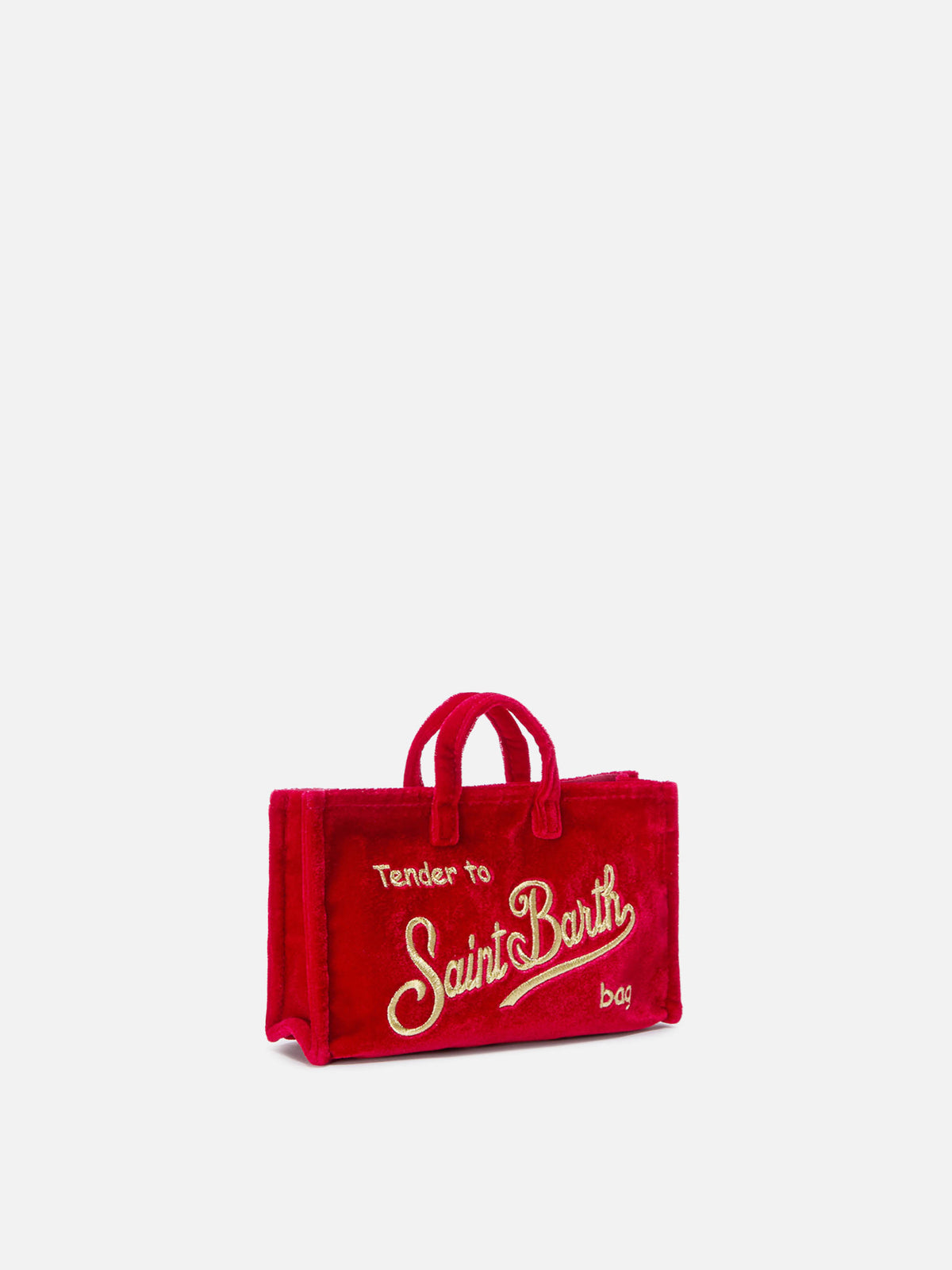 Phone Bag rossa in velluto con ricamo logo
