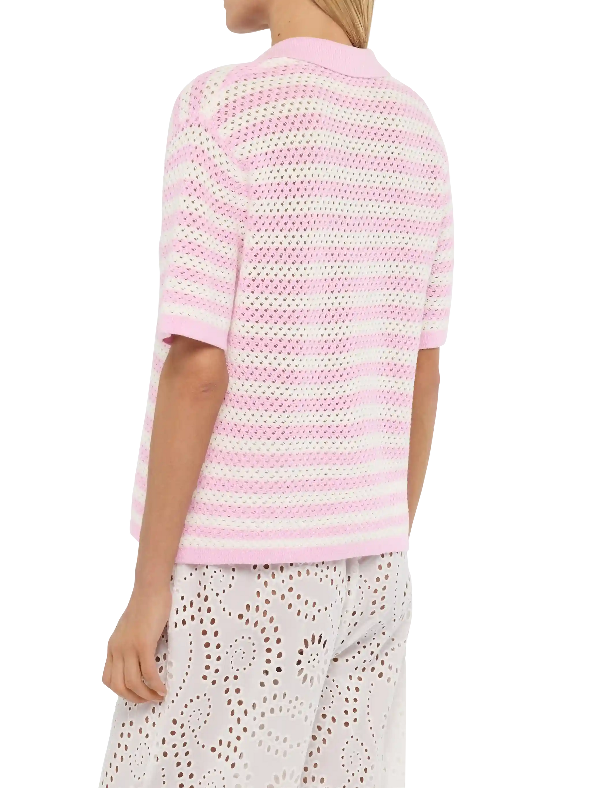 Pixie pink striped knit polo - MC2 Saint Barth