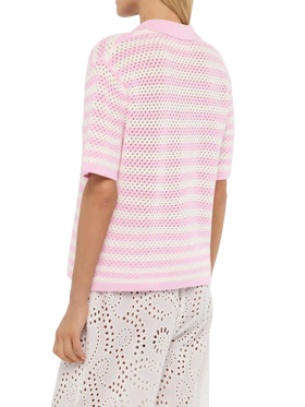 Pixie pink striped knit polo - MC2 Saint Barth