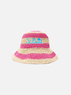 Polly bucket-style straw-effect hat
