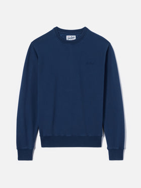 Navy blue Ponza sweatshirt in cotton with St. Barth embroidery