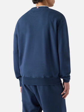 Navy blue Ponza sweatshirt in cotton with St. Barth embroidery
