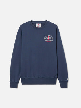 Sweat-shirt ras-du-cou Ponza bleu marine avec imprimé Cigarette | Édition spéciale 