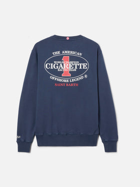 Sweat-shirt ras-du-cou Ponza bleu marine avec imprimé Cigarette | Édition spéciale 