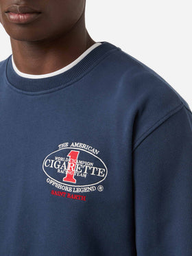 Sweat-shirt ras-du-cou Ponza bleu marine avec imprimé Cigarette | Édition spéciale 