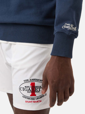 Sweat-shirt ras-du-cou Ponza bleu marine avec imprimé Cigarette | Édition spéciale 