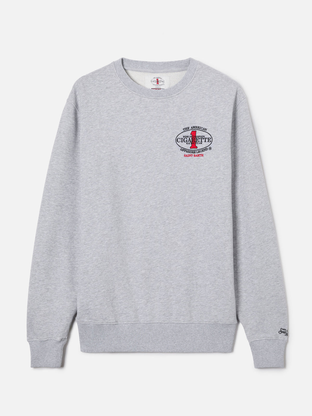 Sudadera gris de cuello redondo Ponza con estampado Cigarette | Special Edition 