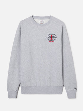 Sudadera gris de cuello redondo Ponza con estampado Cigarette | Special Edition 