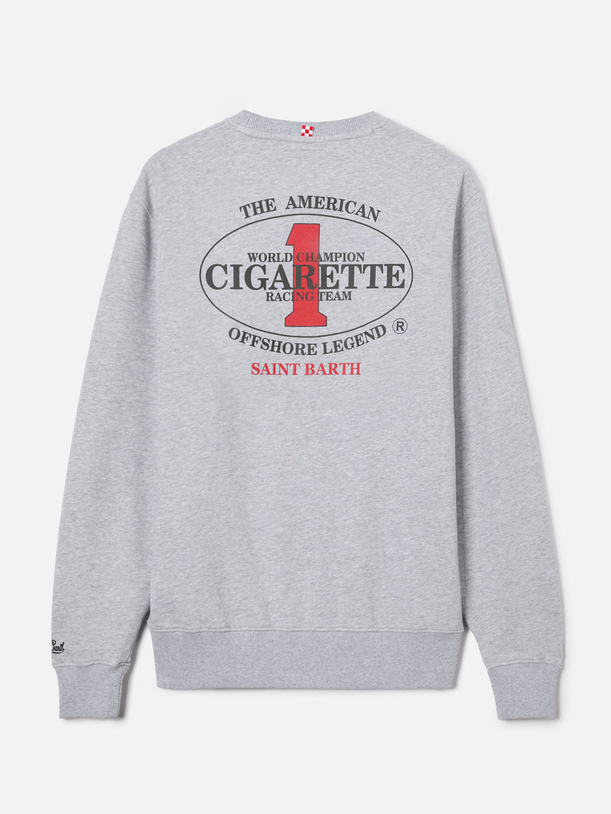 Sudadera gris de cuello redondo Ponza con estampado Cigarette | Special Edition 