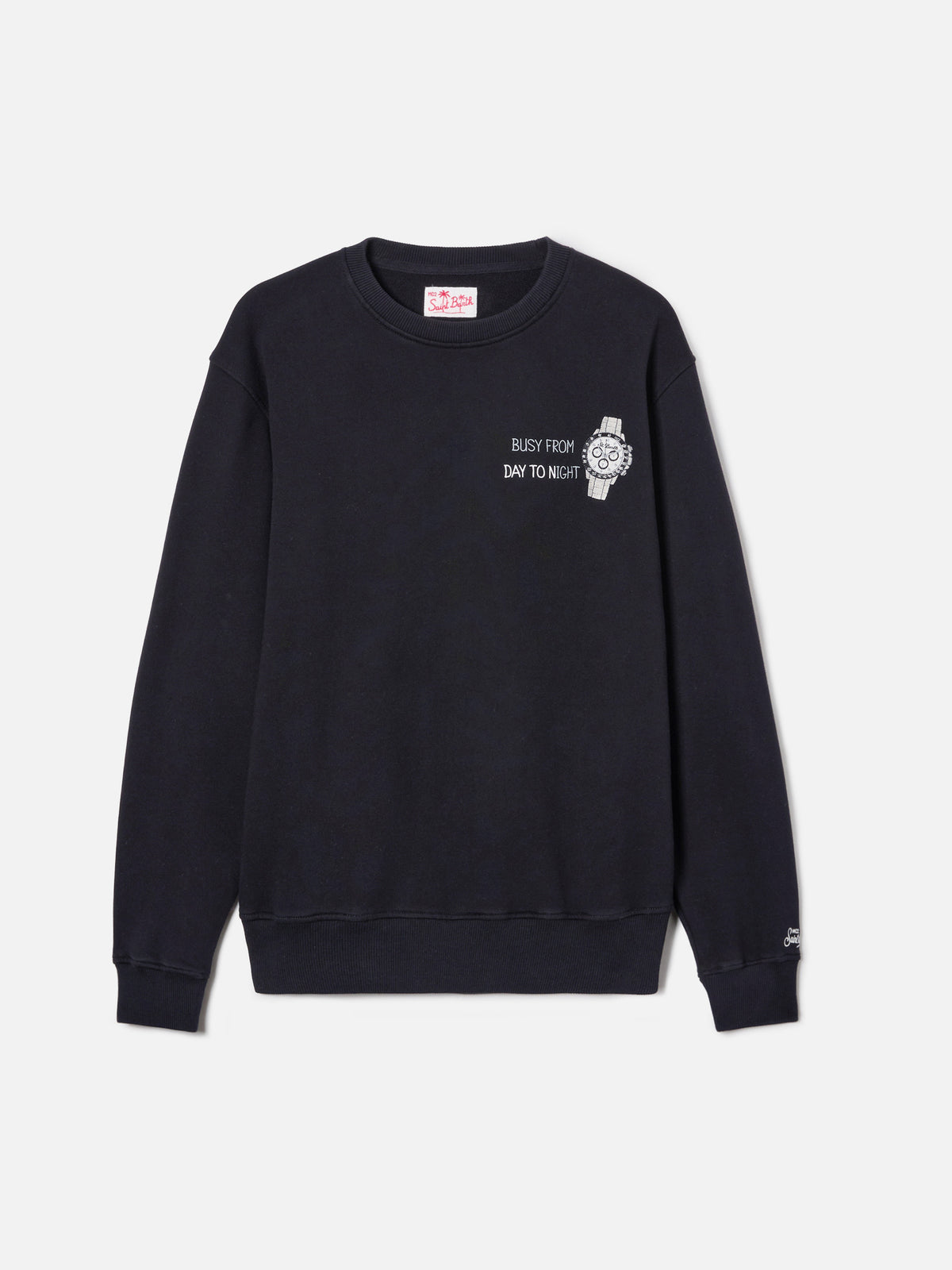 Sudadera Ponza negra con bordado Busy From Day To Night 