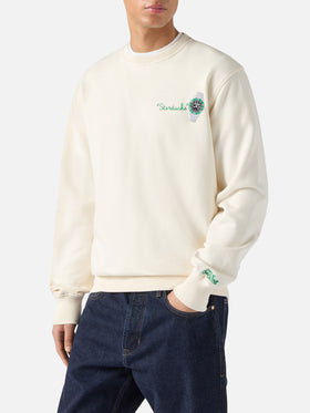 Cream Ponza sweatshirt with Starducks embroidery