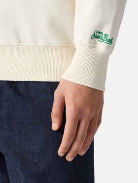 Cream Ponza sweatshirt with Starducks embroidery