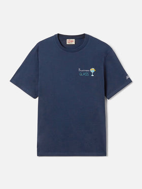 T-shirt Blue Portofino avec broderie Business Glass 