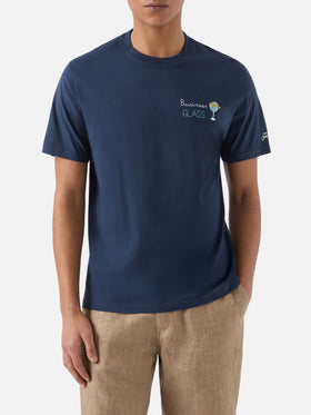 T-shirt Blue Portofino avec broderie Business Glass 