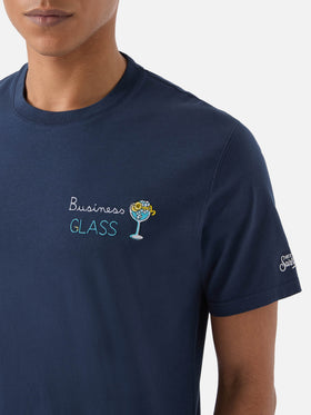 T-shirt Blue Portofino avec broderie Business Glass 