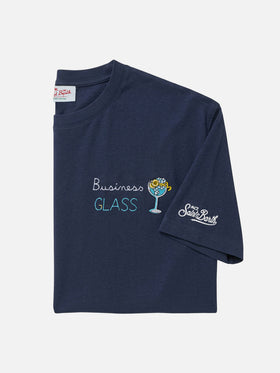 T-shirt Blue Portofino avec broderie Business Glass 