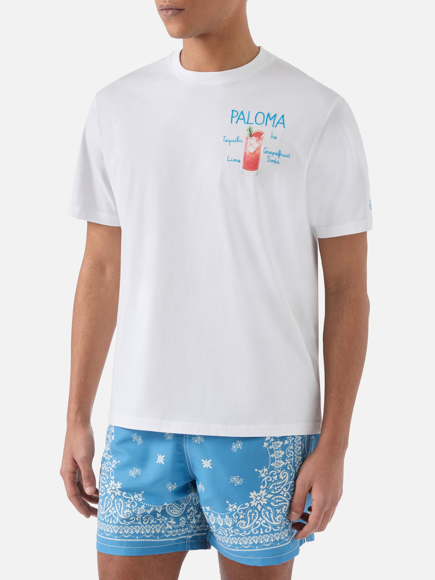 T-shirt Portofino blanc avec broderie Paloma 