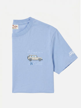 Dusty light blue Portofino T-shirt with All I Need Is A G-in Class embroidery