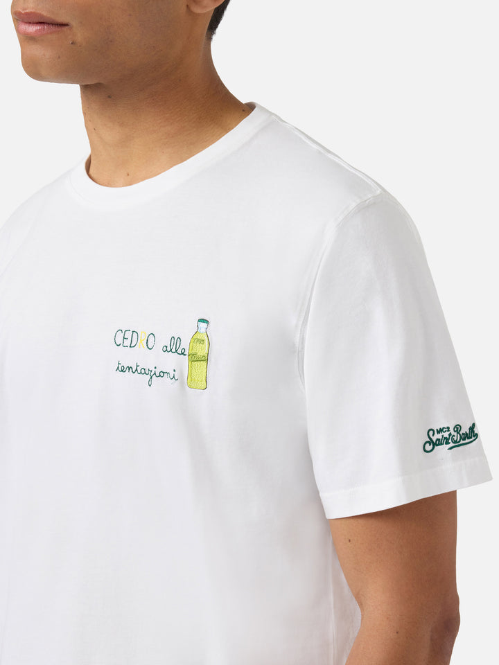 White Portofino T-shirt with Cedro Alle Tentazioni embroidery | Special Edition