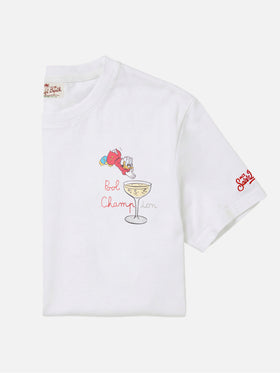 White Portofino T-shirt with Pool Champion embroidery | Special Edition