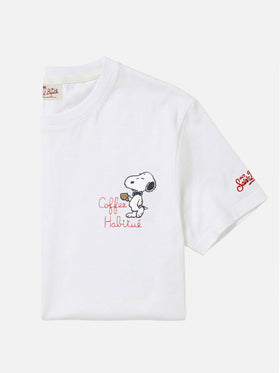 Weißes Portofino T-Shirt mit Coffee Habitué-Stickerei | Special Edition 