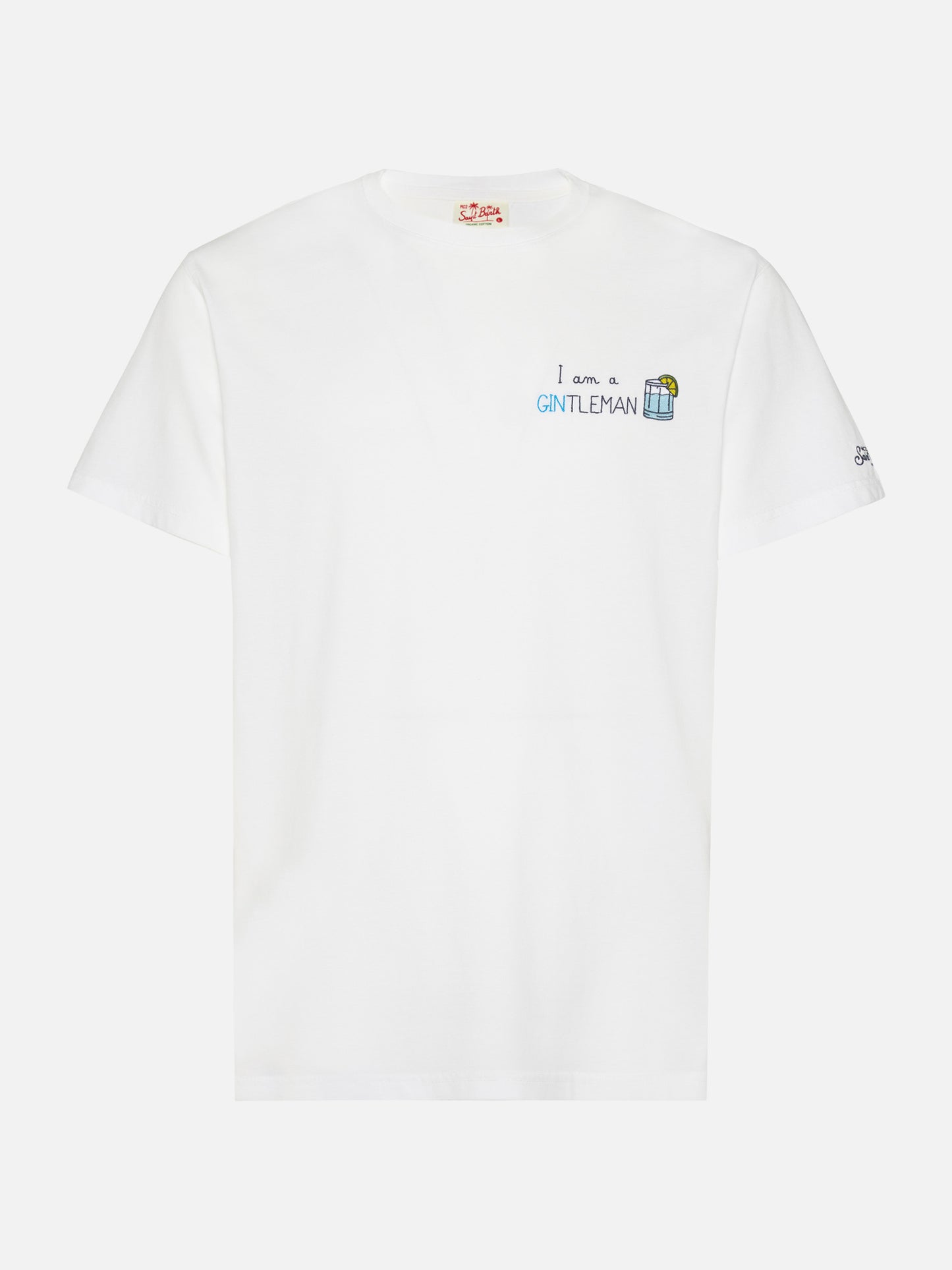 Classic fit cotton jersey t-shirt Portofino with I am a GINtleman embroidery