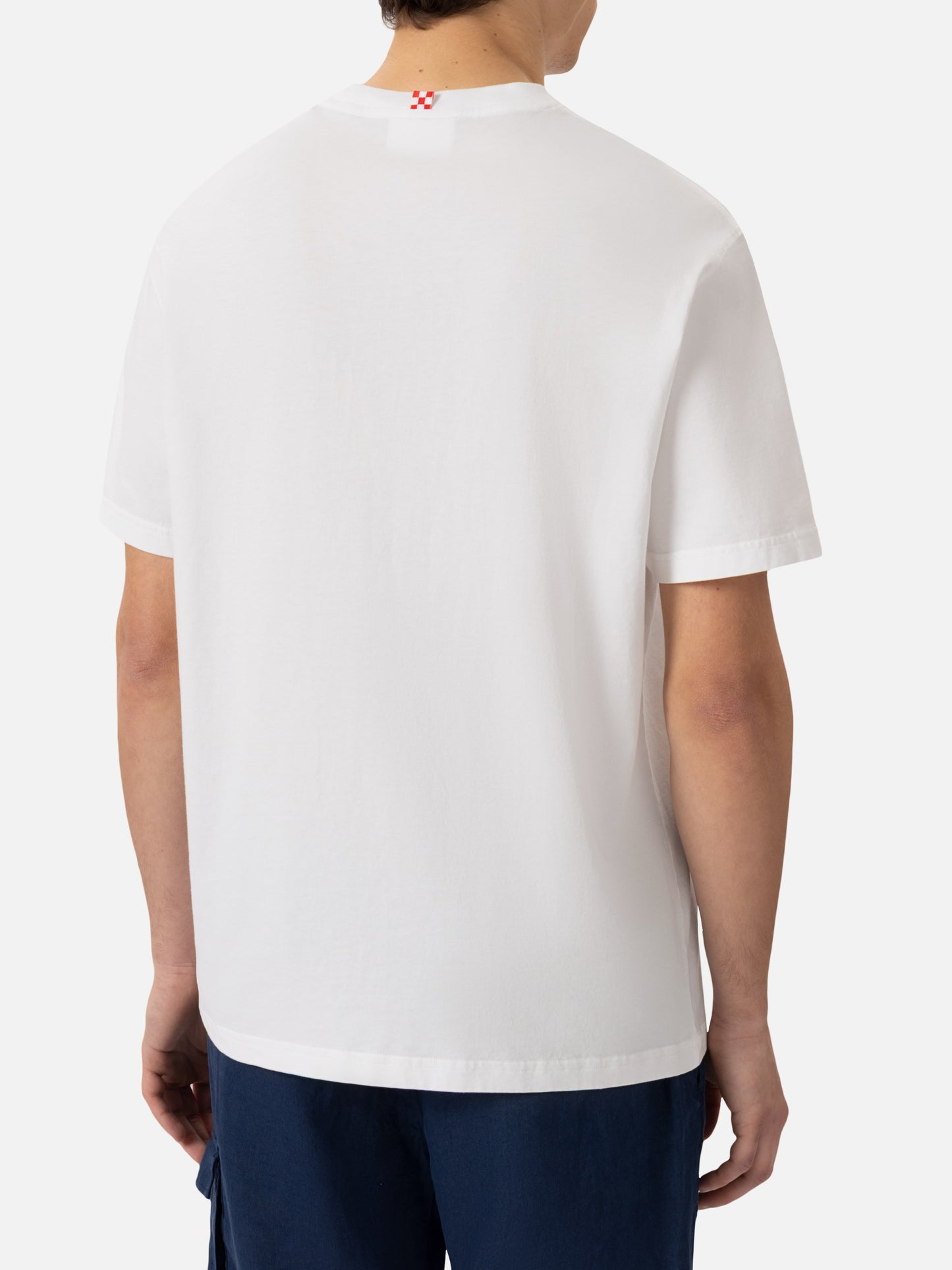 Classic fit cotton jersey t-shirt Portofino with Drink WINE feeling FINE embroidery - MC2 Saint Barth