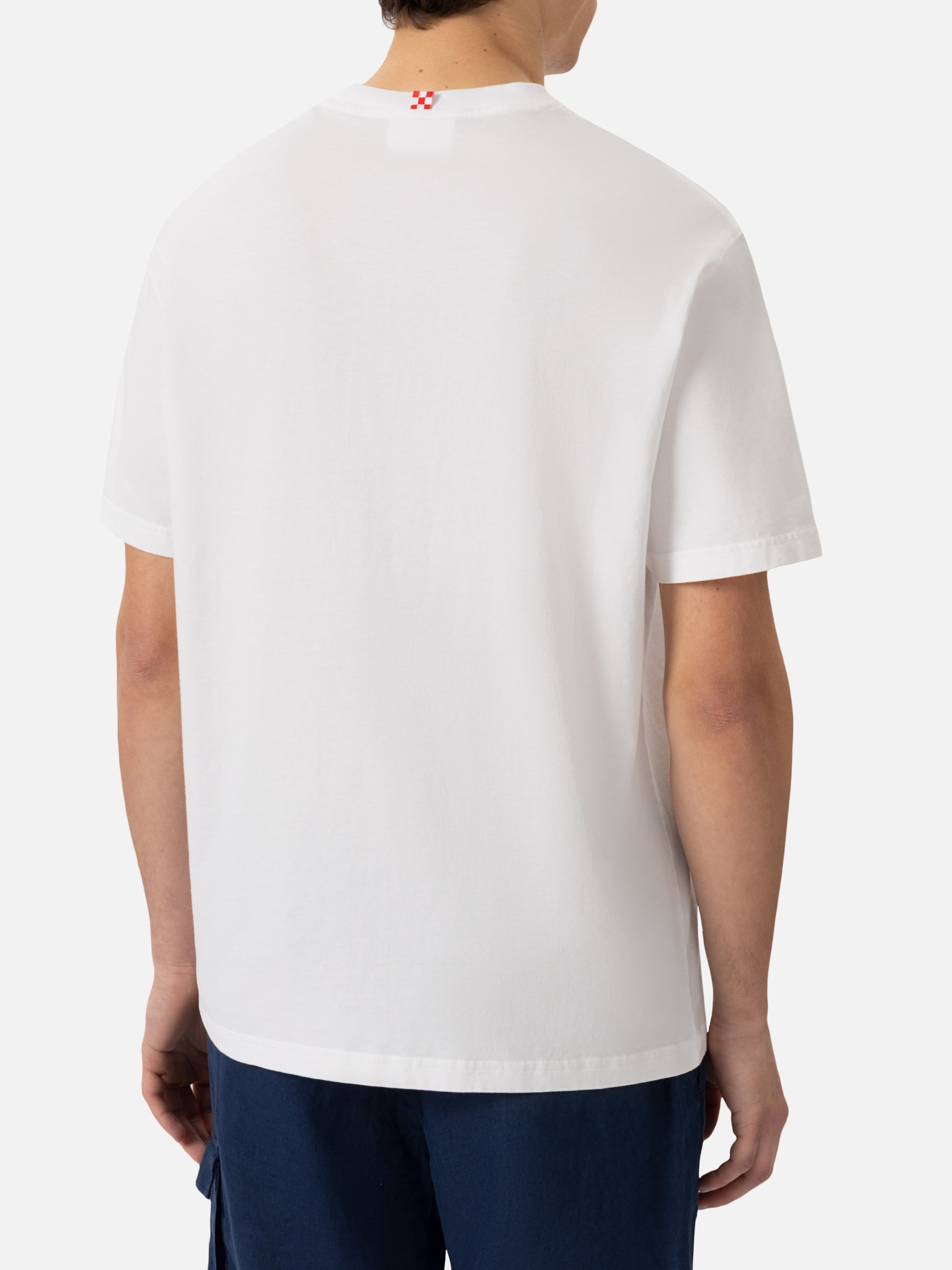 Classic fit cotton jersey t-shirt Portofino with Drink WINE feeling FINE embroidery - MC2 Saint Barth