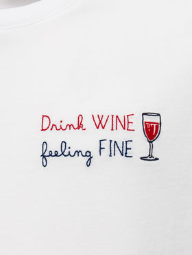 Classic fit cotton jersey t-shirt Portofino with Drink WINE feeling FINE embroidery - MC2 Saint Barth