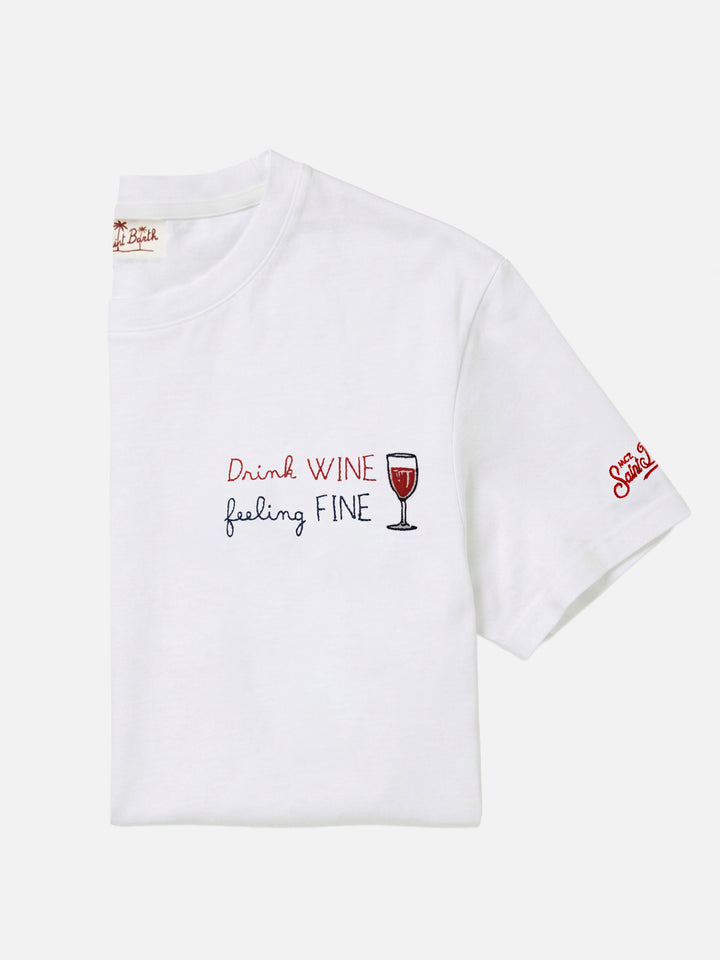 Camiseta Portofino con bordado Drink Wine feeling Fine 