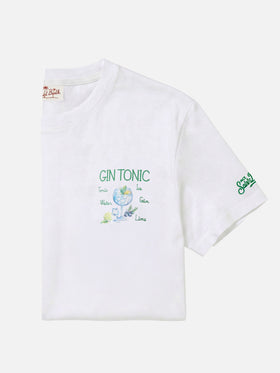 Camiseta Portofino blanca con bordado Gin Tonic 