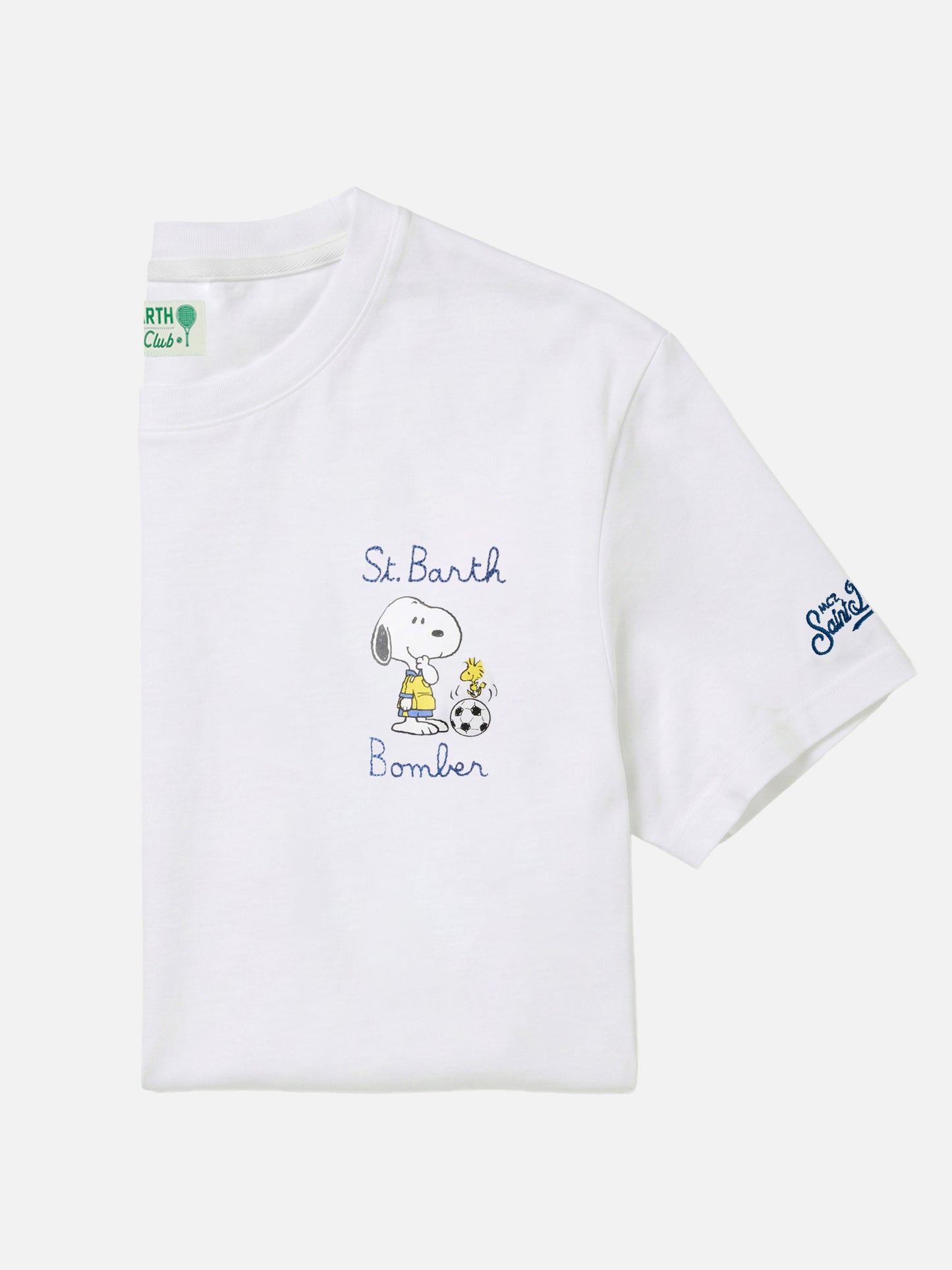 Weißes Portofino T-Shirt mit St. Barth Bomber-Stickerei | Special Edition 