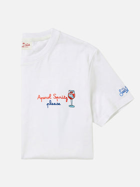T-Shirt aus Baumwolljersey in Classic Fit Portofino mit Stickerei Aperol Spritz, please | APEROL SPECIAL EDITION 