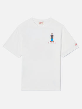 White Portofino T-shirt with I'm The Boss embroidery | Special Edition