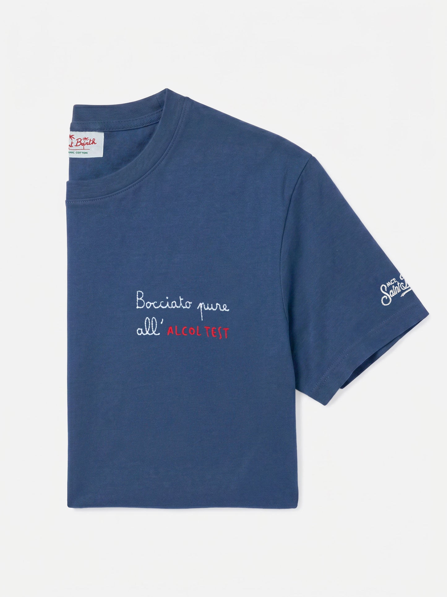 Portofino t-shirt with Bocciato pure all’alcol test embroidery