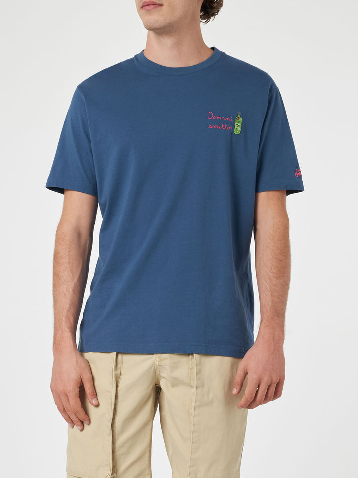 Man classic fit cotton jersey t-shirt Portofino with Domani smetto embroidery - MC2 Saint Barth