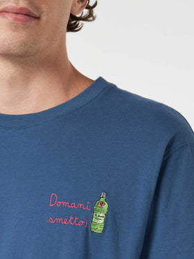 Man classic fit cotton jersey t-shirt Portofino with Domani smetto embroidery - MC2 Saint Barth