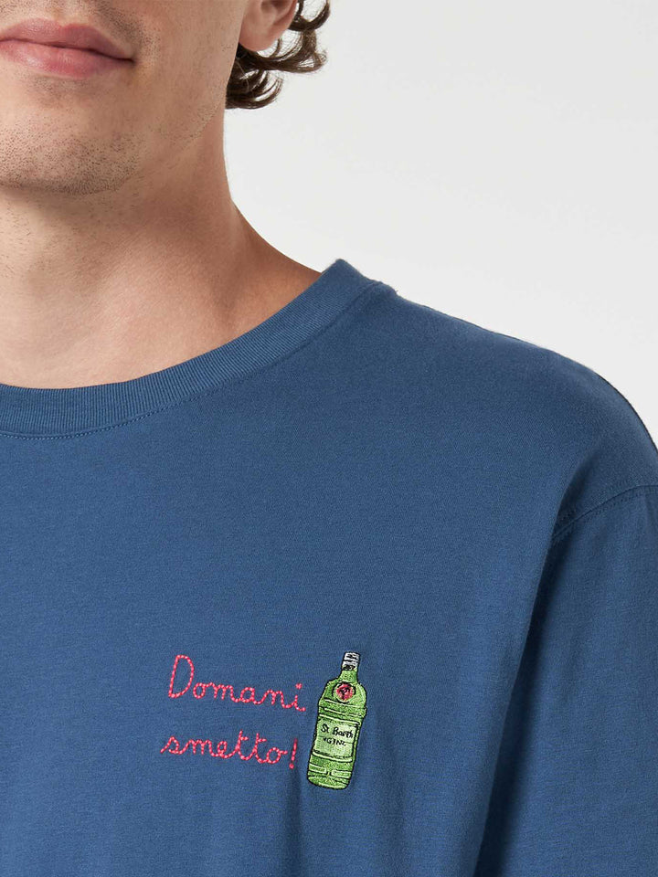 Man classic fit cotton jersey t-shirt Portofino with Domani smetto embroidery - MC2 Saint Barth