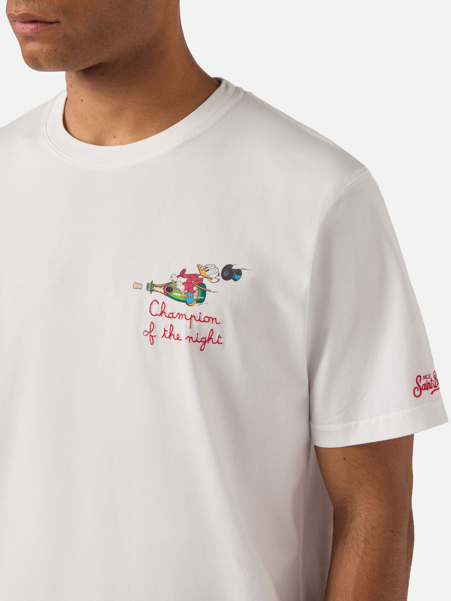 T-shirt Portofino blanc avec broderie Champion Of The Night | Édition spéciale 