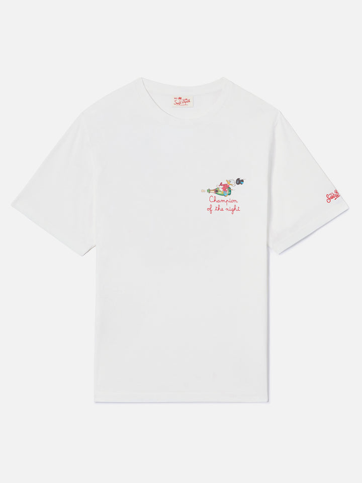 White Portofino T-shirt with Champion Of The Night embroidery | Special Edition
