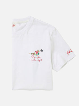 T-shirt Portofino bianca con ricamo Champion Of The Night | Special Edition