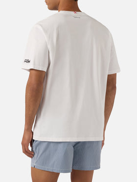 T-shirt Portofino blanc avec broderie Ho Un Milione Di Pensieri | Édition spéciale 