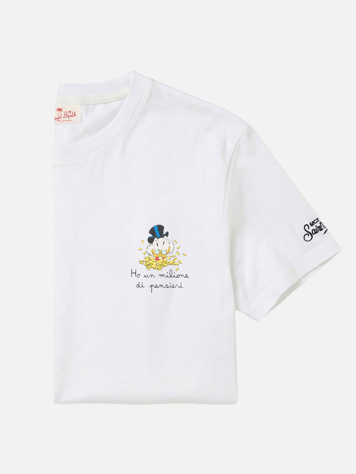 Weißes T-Shirt Portofino mit Stickerei Ho Un Milione Di Pensieri | Special Edition 