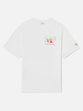 T-shirt Portofino bianca con ricamo Time Is Money! | Special Edition