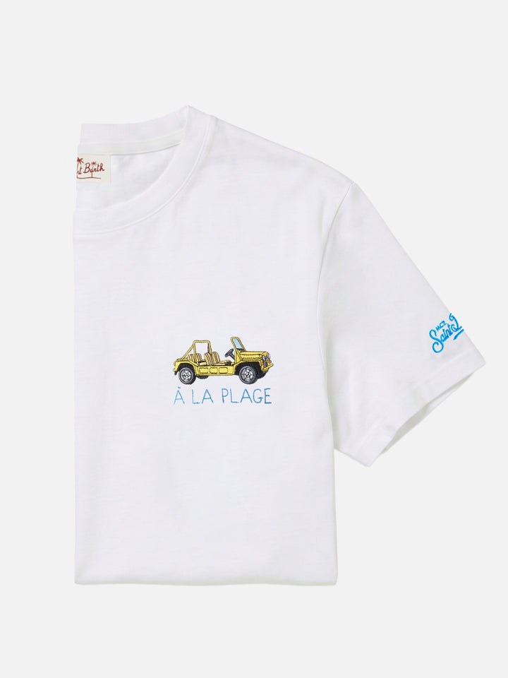 White Portofino T-shirt with À La Plage embroidery