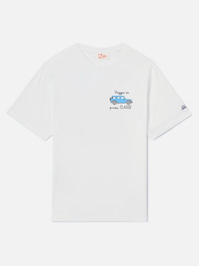 White Portofino T-shirt with Viaggio In Prima Classe embroidery